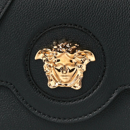Versace Grained Calfskin La Medusa Flap Shoulder Bag Black 9 of 12
