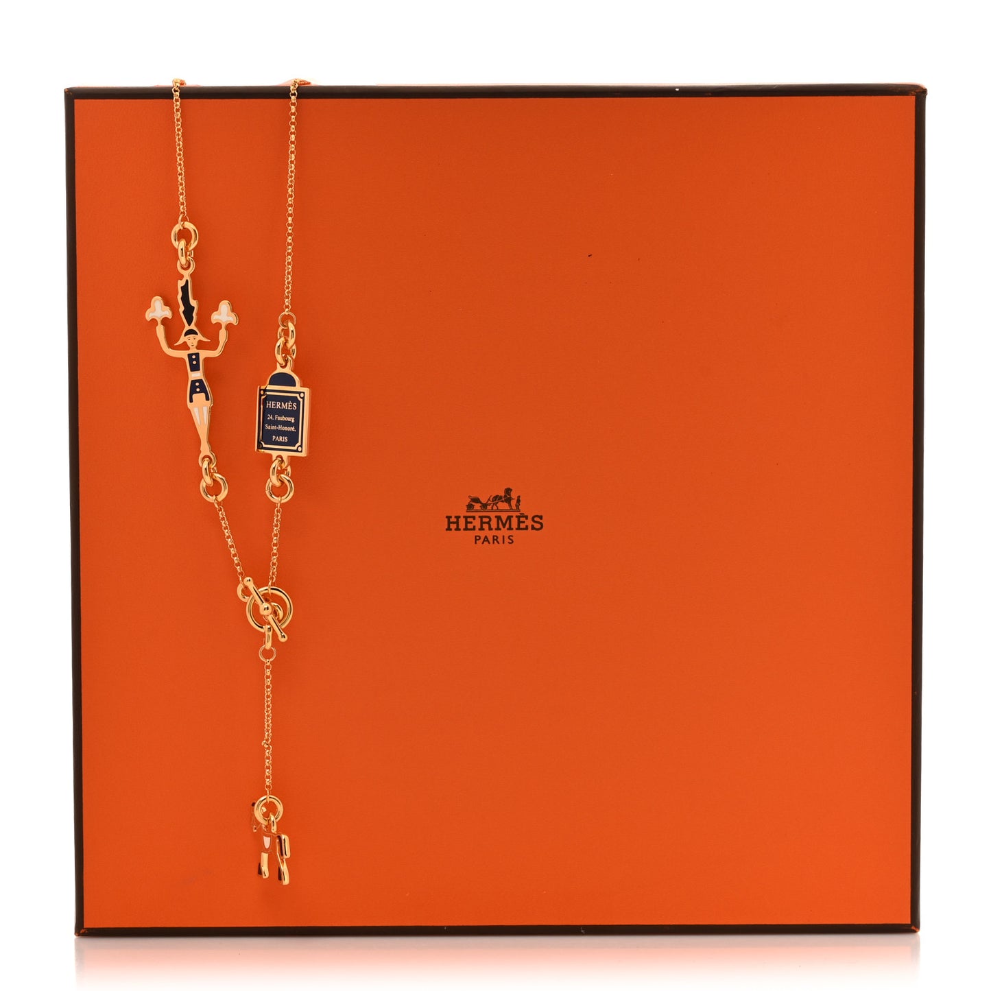 Metal Enamel Cheval Grand Parade Necklace Gold