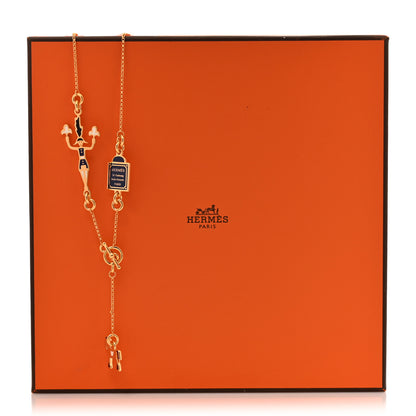 Hermes Metal Enamel Cheval Grand Parade Necklace Gold 6 of 6