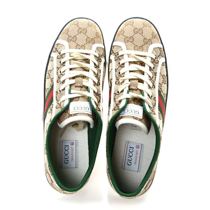 Gucci GG Monogram Web Mens 1977 Tennis Sneakers 9 Beige Ebony Mystic White Vert 2 of 9