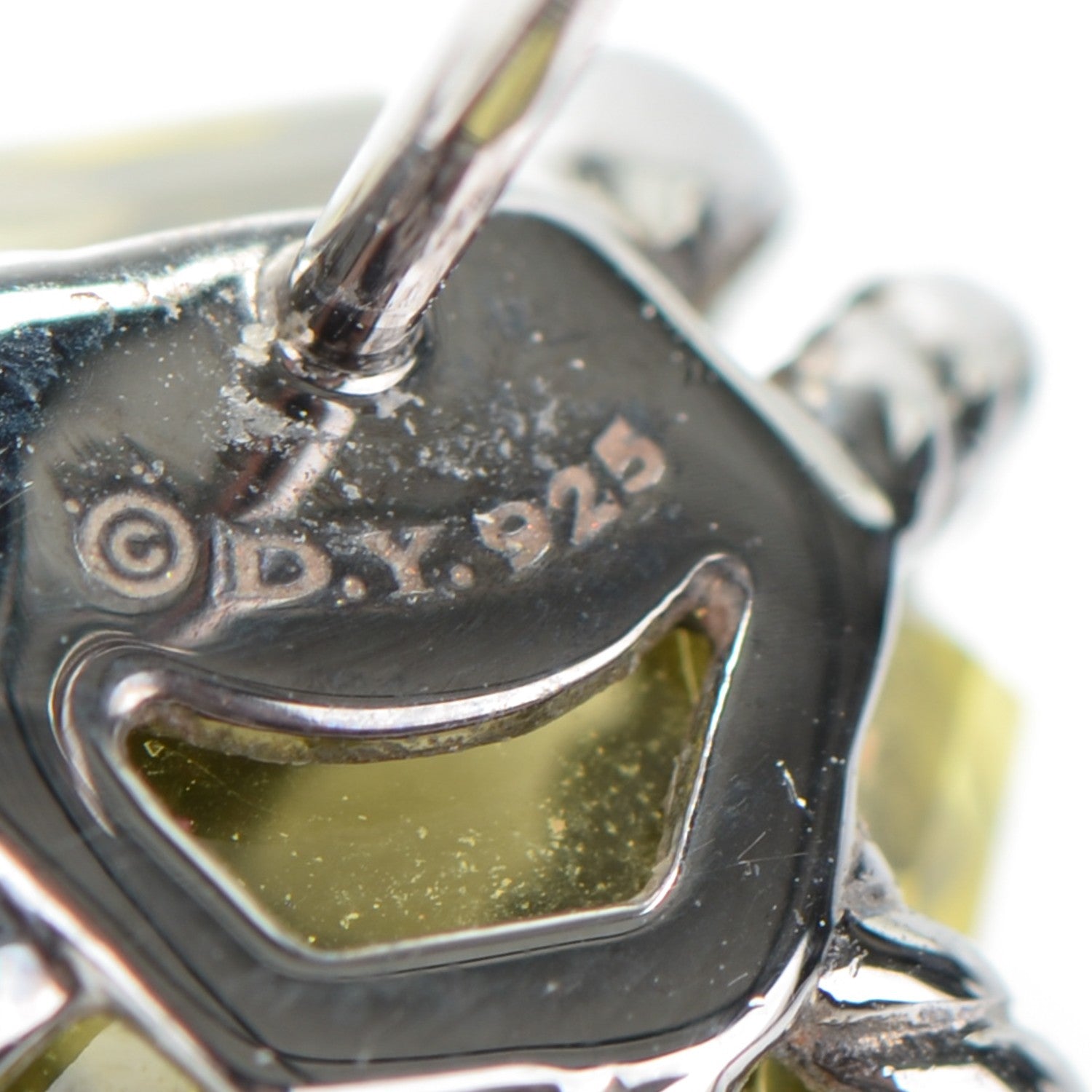 David Yurman Darkened Sterling Silver Diamond Lemon Citrine 10mm Cable Wrap Earrings 4 of 4
