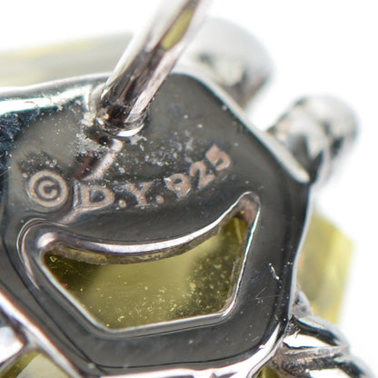 David Yurman Darkened Sterling Silver Diamond Lemon Citrine 10mm Cable Wrap Earrings 4 of 4