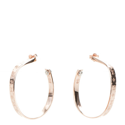 Louis Vuitton Nanogram Hoop Earrings Pink Gold 1 of 4