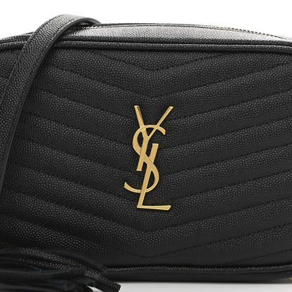 Saint Laurent Grain De Poudre Matelasse Monogram Mini Lou Camera Bag Black 8 of 11