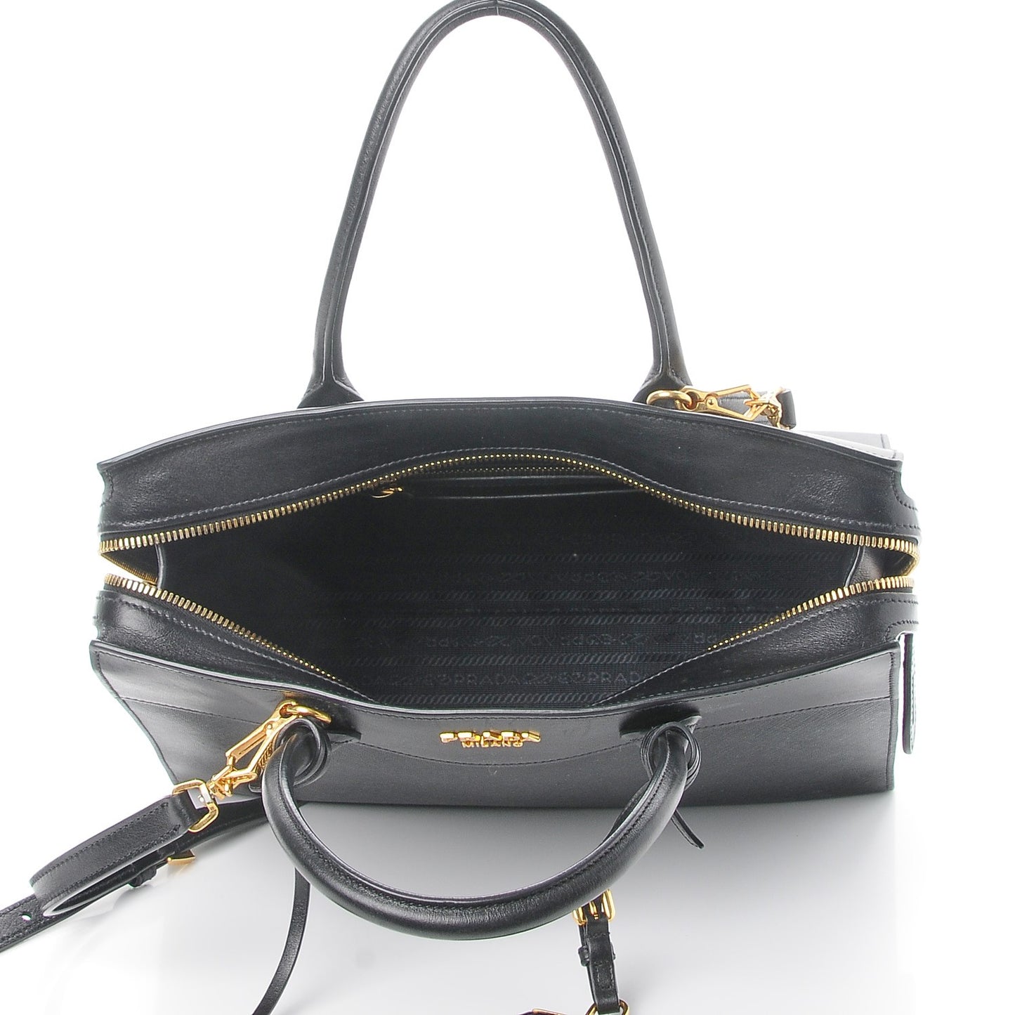 Saffiano City Calfskin Medium Esplanade Tote Black