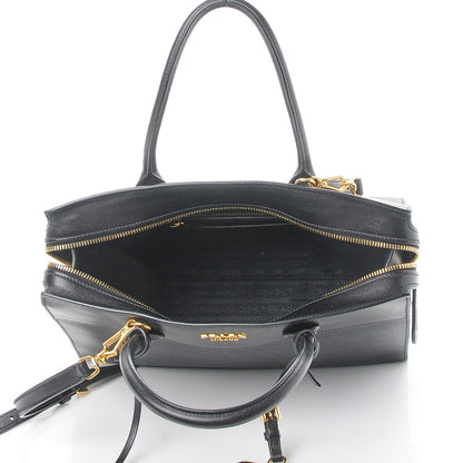Prada Saffiano City Calfskin Medium Esplanade Tote Black 6 of 11
