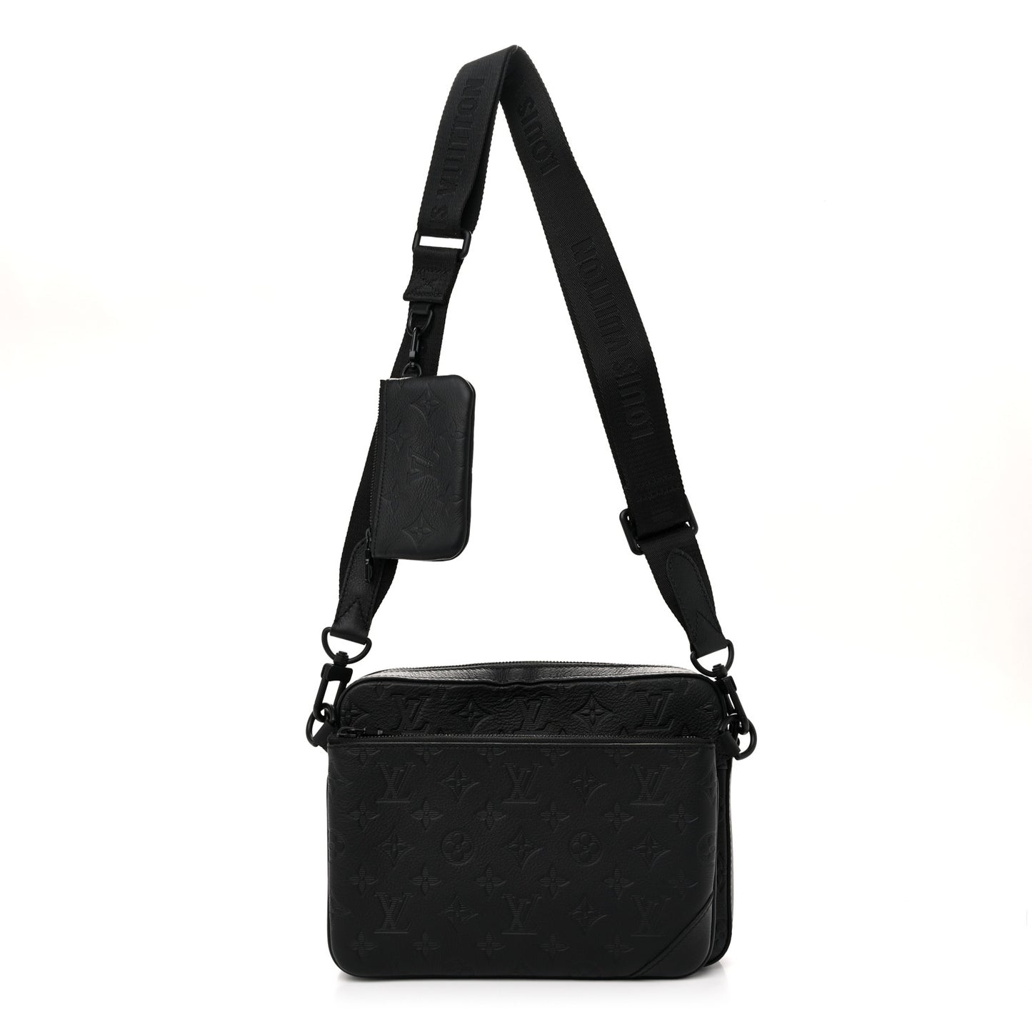 Calfskin Monogram Shadow Trio Messenger Black