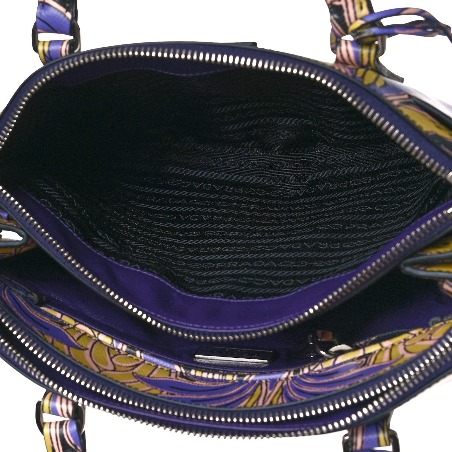 Prada Saffiano Tulip Print Small Galleria Double Zip Tote 6 of 9