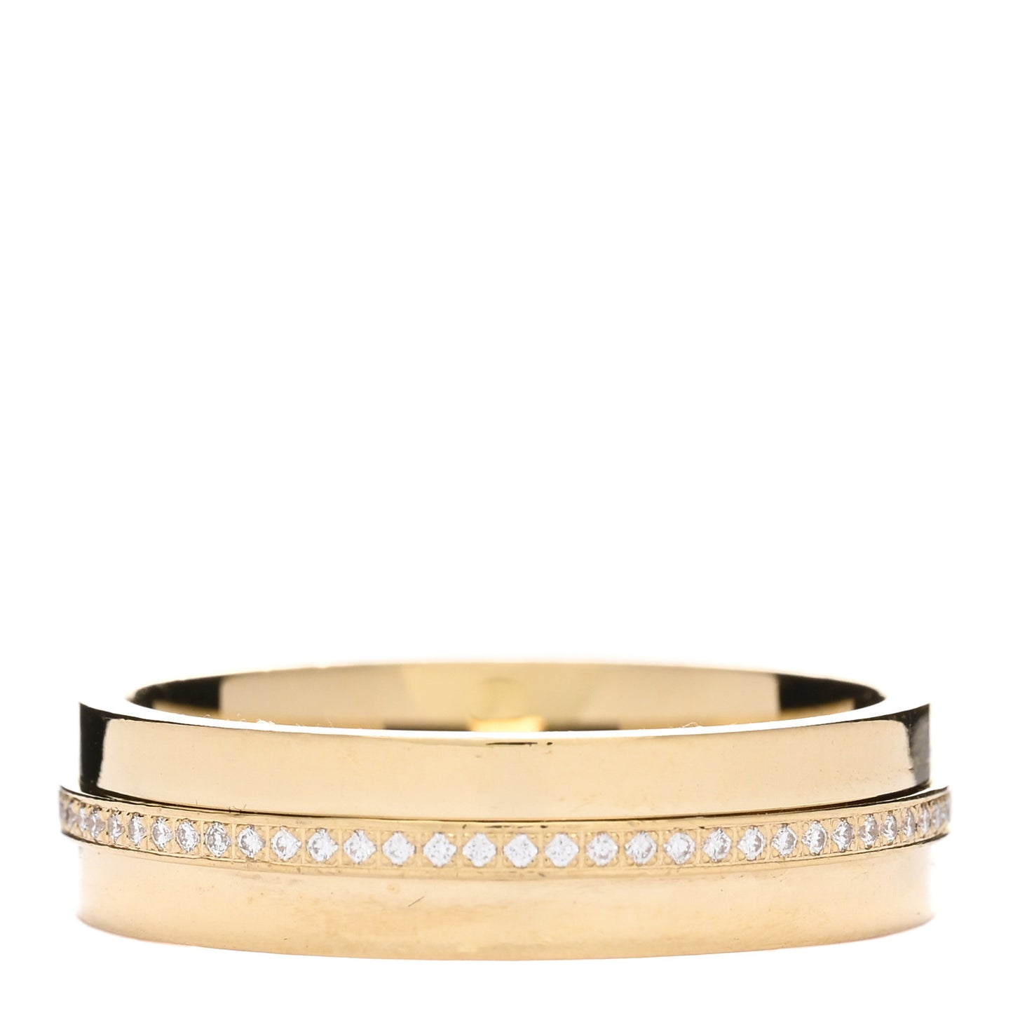 18K Yellow Gold Diamond Wide T Two Ring 58 8.5