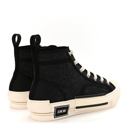Christian Dior Oblique Kumo Mens B23 High Top Sneakers 40 Black Beige 5 of 10