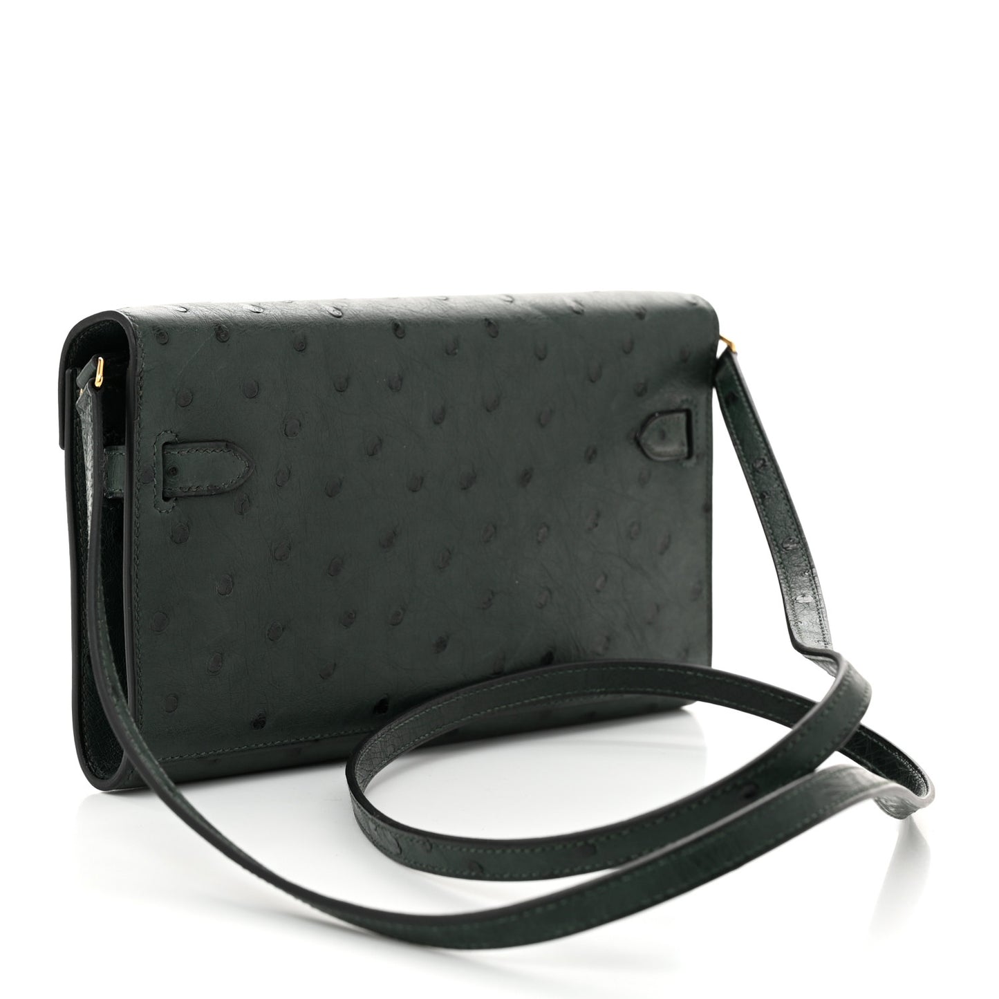 Ostrich Kelly Wallet To Go Vert Titien