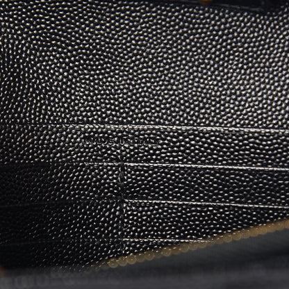 Saint Laurent Grain De Poudre Matelasse Chevron Monogram Chain Wallet Black 6 of 10