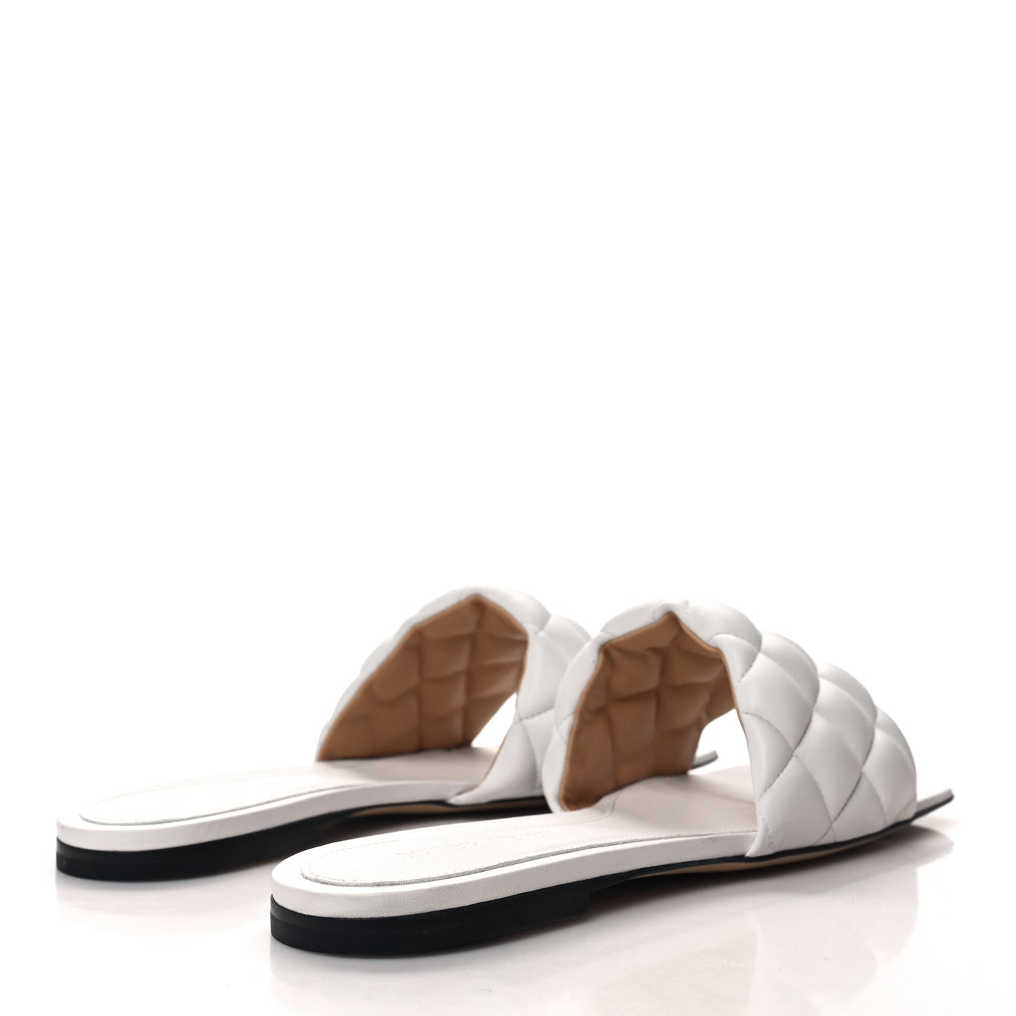 Nappa Matelasse Padded Flat Sandals 40 Optic White