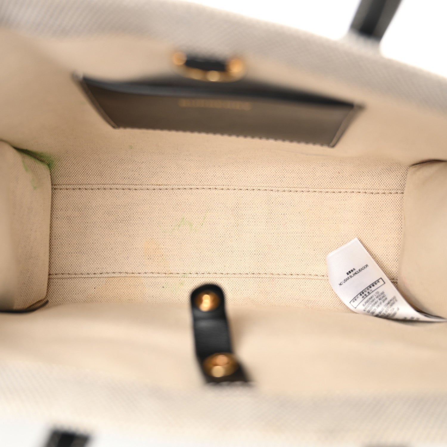 Burberry Canvas Smooth Calfskin Mini Two Tone Freya Tote Black 5 of 11
