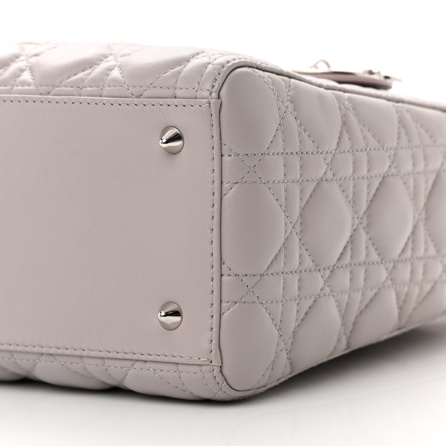 Christian Dior Lambskin Cannage Medium Lady Dior Grey 10 of 18