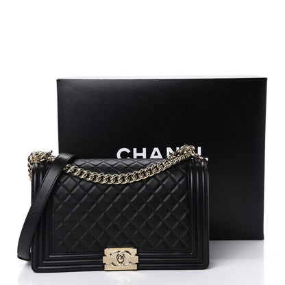 Chanel Lambskin Quilted New Medium Boy Flap Black 15 of 15