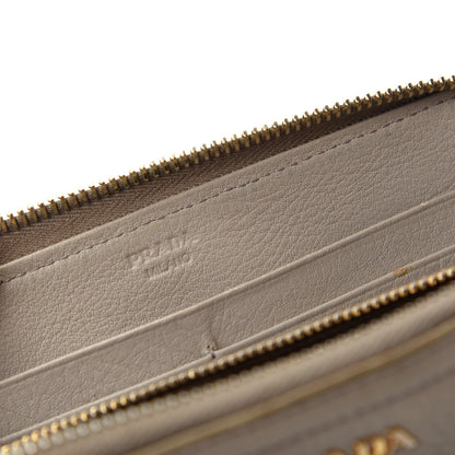 Prada Vitello Daino Zip Around Wallet Pomice 6 of 13