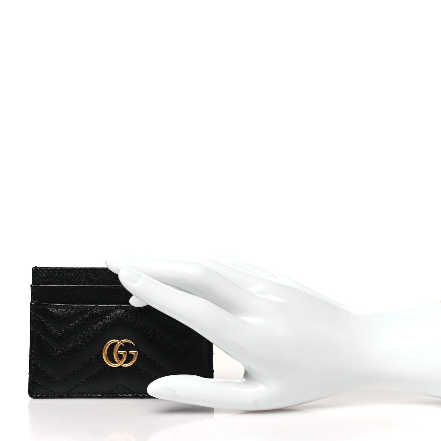 Calfskin Matelasse GG Marmont Card Holder Black