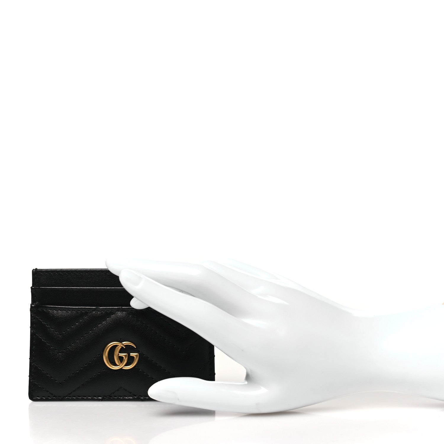 Gucci Calfskin Matelasse GG Marmont Card Holder Black 2 of 8