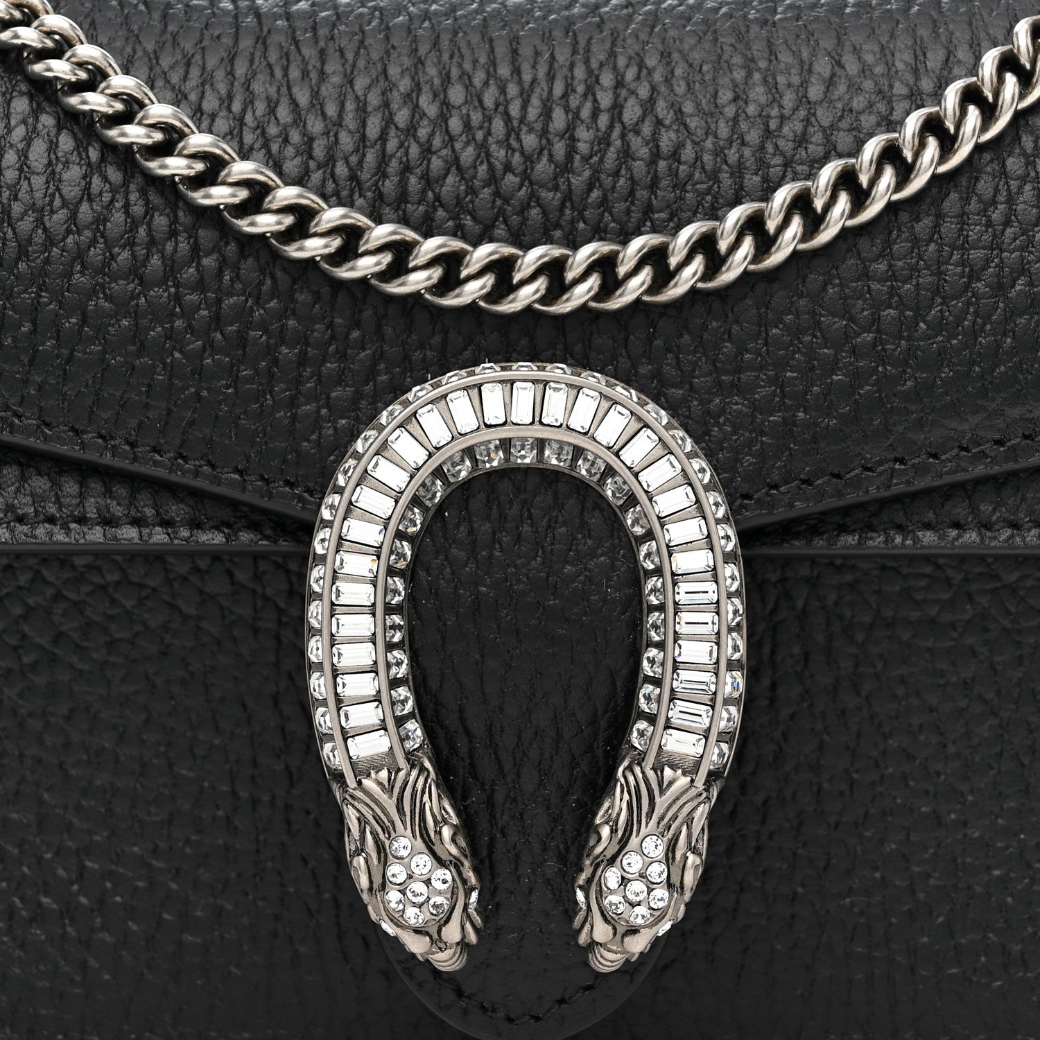 Gucci Dollar Calfskin Crystal Mini Dionysus Top Handle Bag Black Crystal 7 of 10