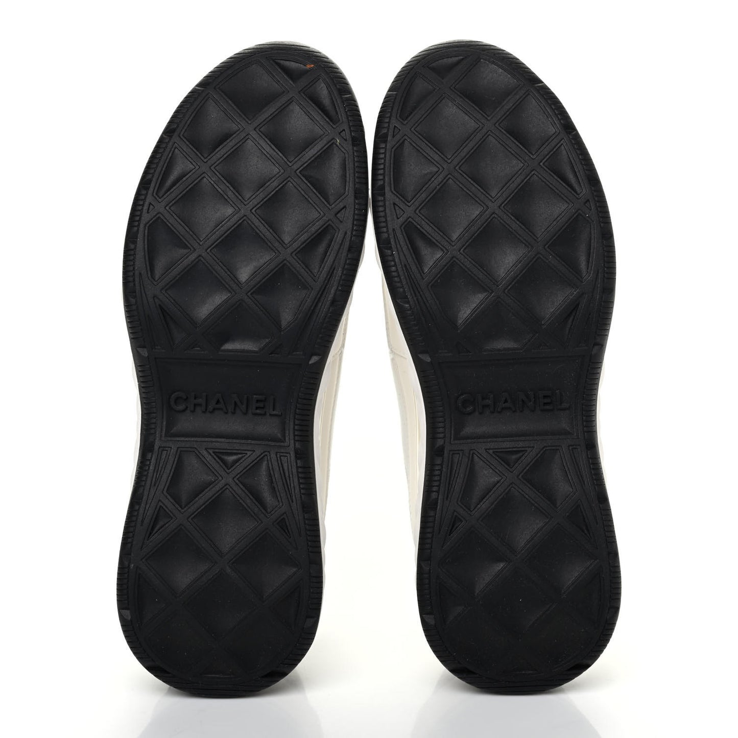 Velvet Calfskin Mixed Fibers CC Sneakers 36.5 Ivory Black