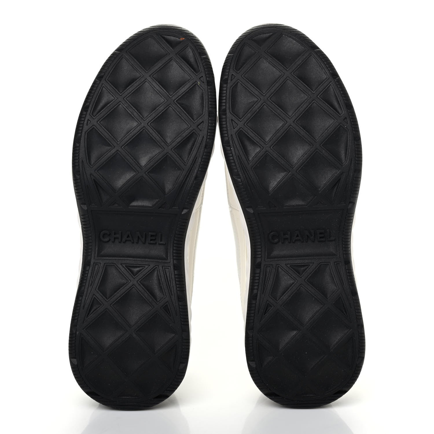 Chanel Velvet Calfskin Mixed Fibers CC Sneakers 36.5 Ivory Black 5 of 10