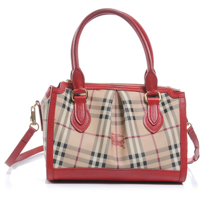 Burberry Haymarket Check Pilgrim Tote Red 1 of 10