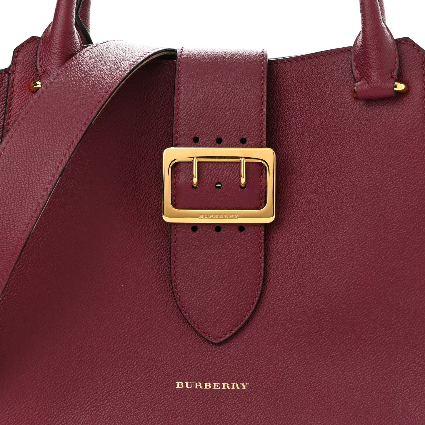 Soft Grain Medium Buckle Tote Dark Plum