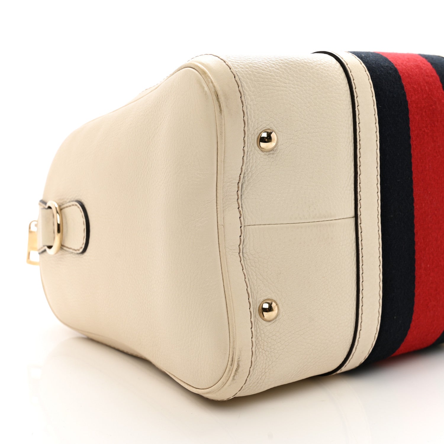 Gucci Calfskin Vintage Web Medium Boston White 9 of 14