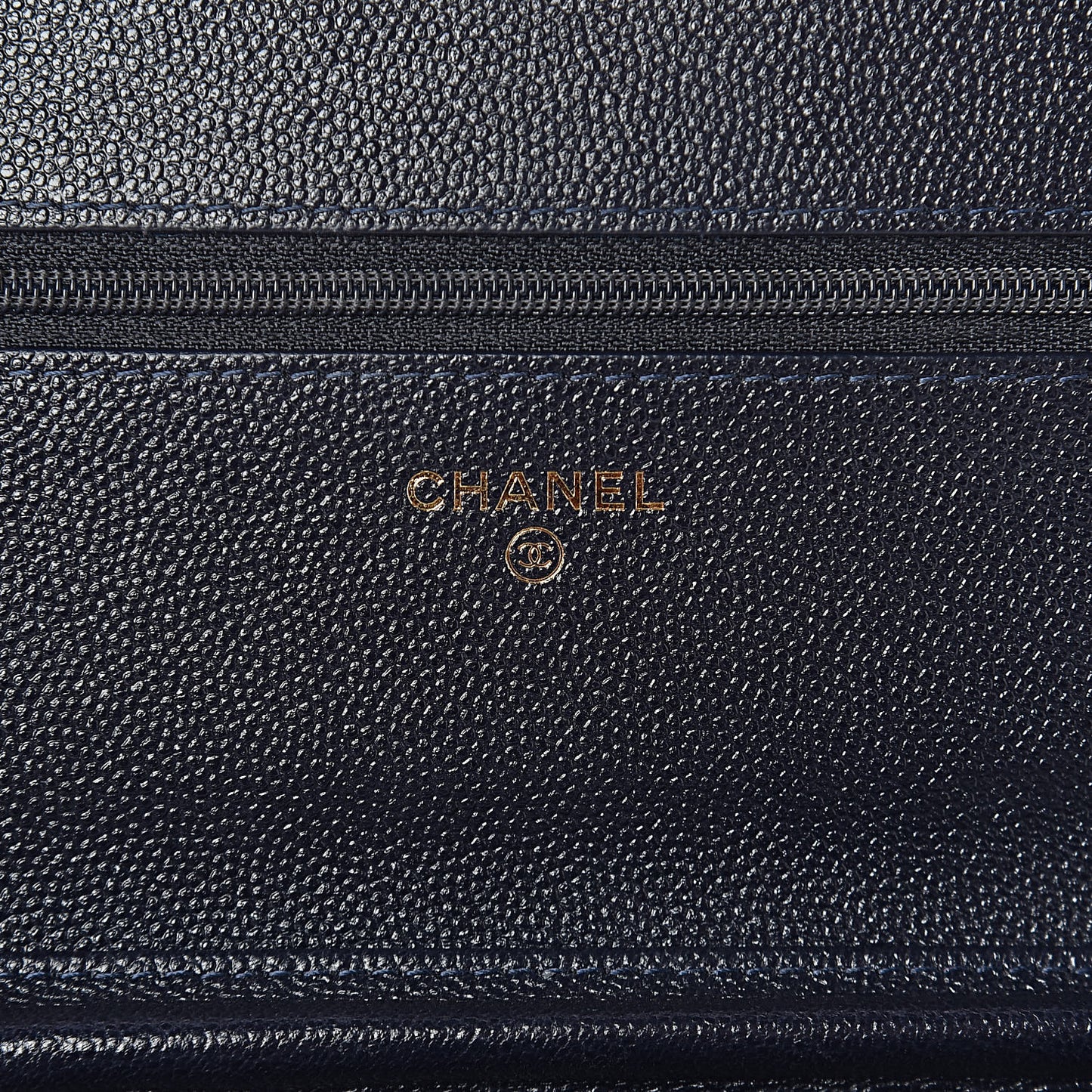 Caviar Quilted Golden Class Wallet On Chain WOC Navy