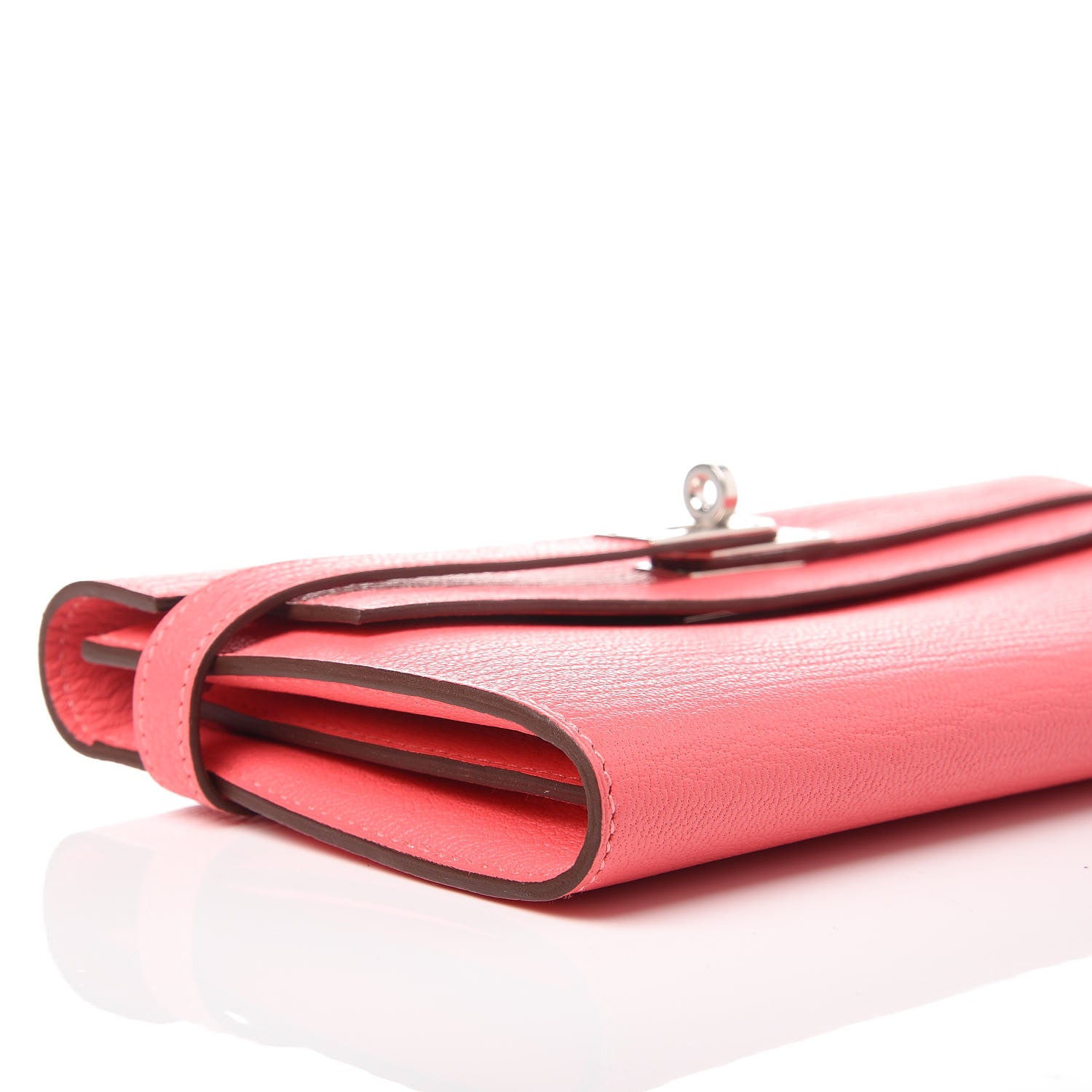 Hermes Chevre Mysore Kelly Longue Wallet Rose Lipstick 5 of 13