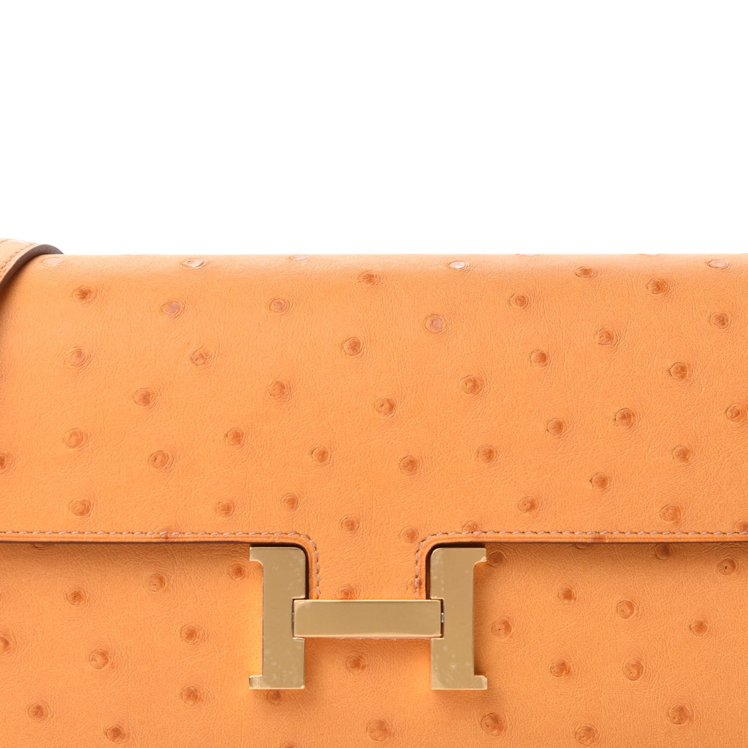 Hermes Ostrich Constance Long Wallet To Go Safran 9 of 10