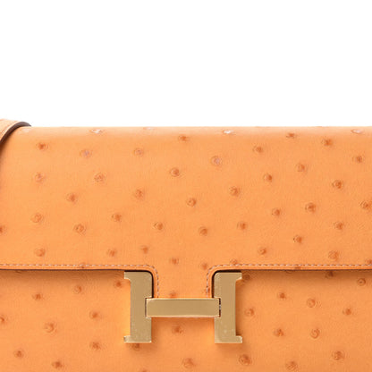Hermes Ostrich Constance Long Wallet To Go Safran 9 of 10