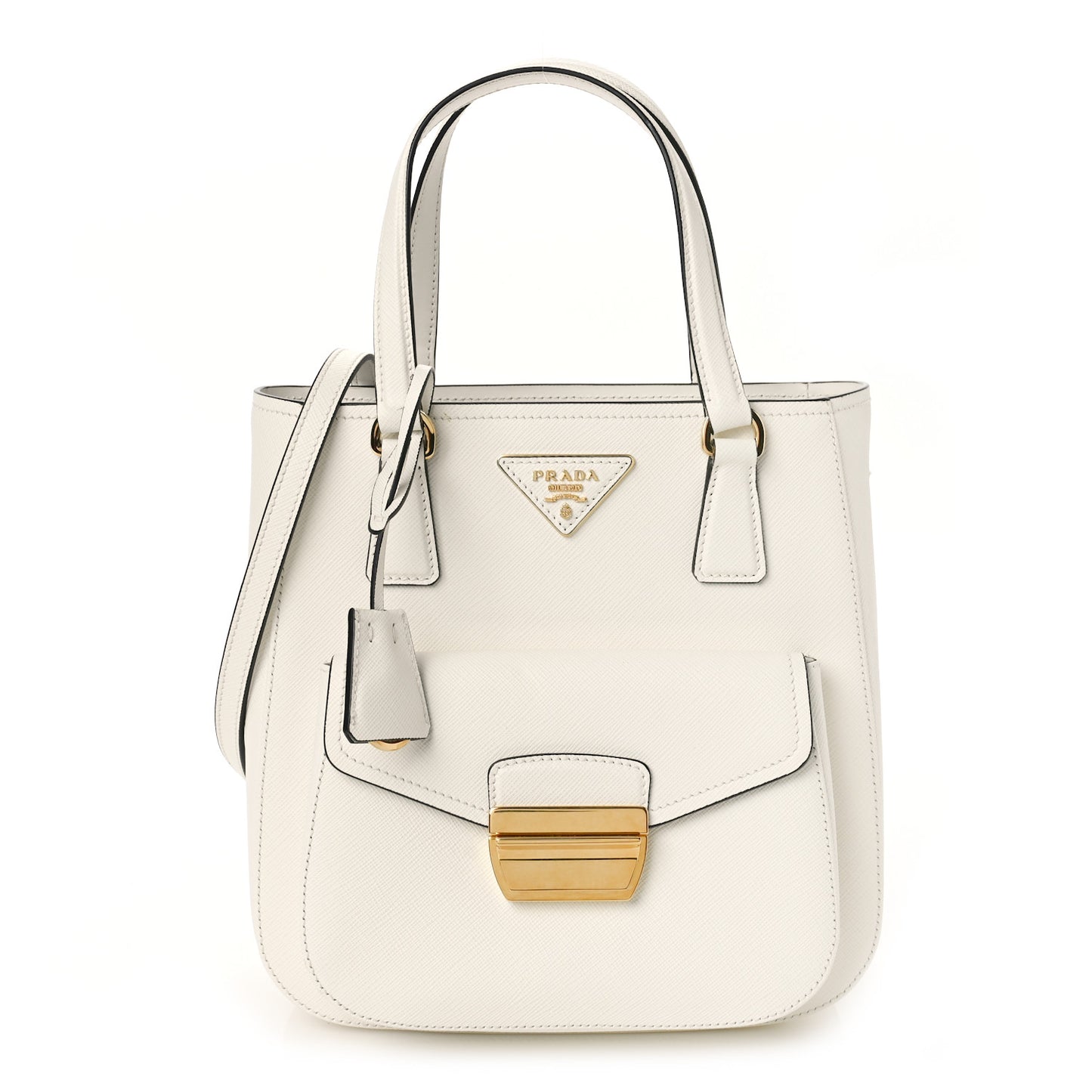 Saffiano Lux Metropolis Tote White