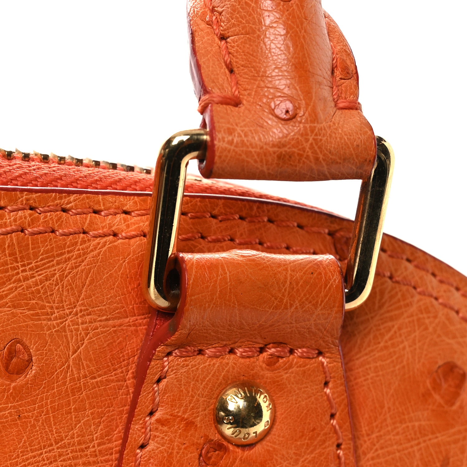 Louis Vuitton Ostrich Alma BB Piment 11 of 15