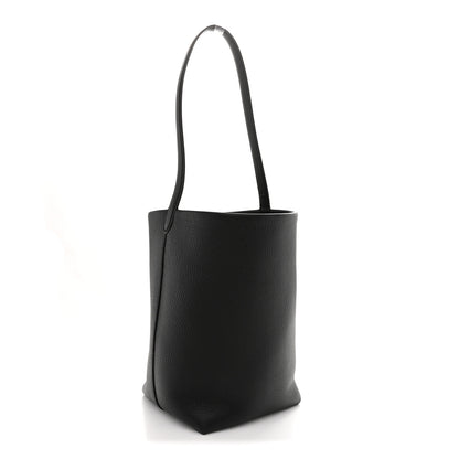 The Row Grained Calfskin Medium N/S Park Black 3 of 10