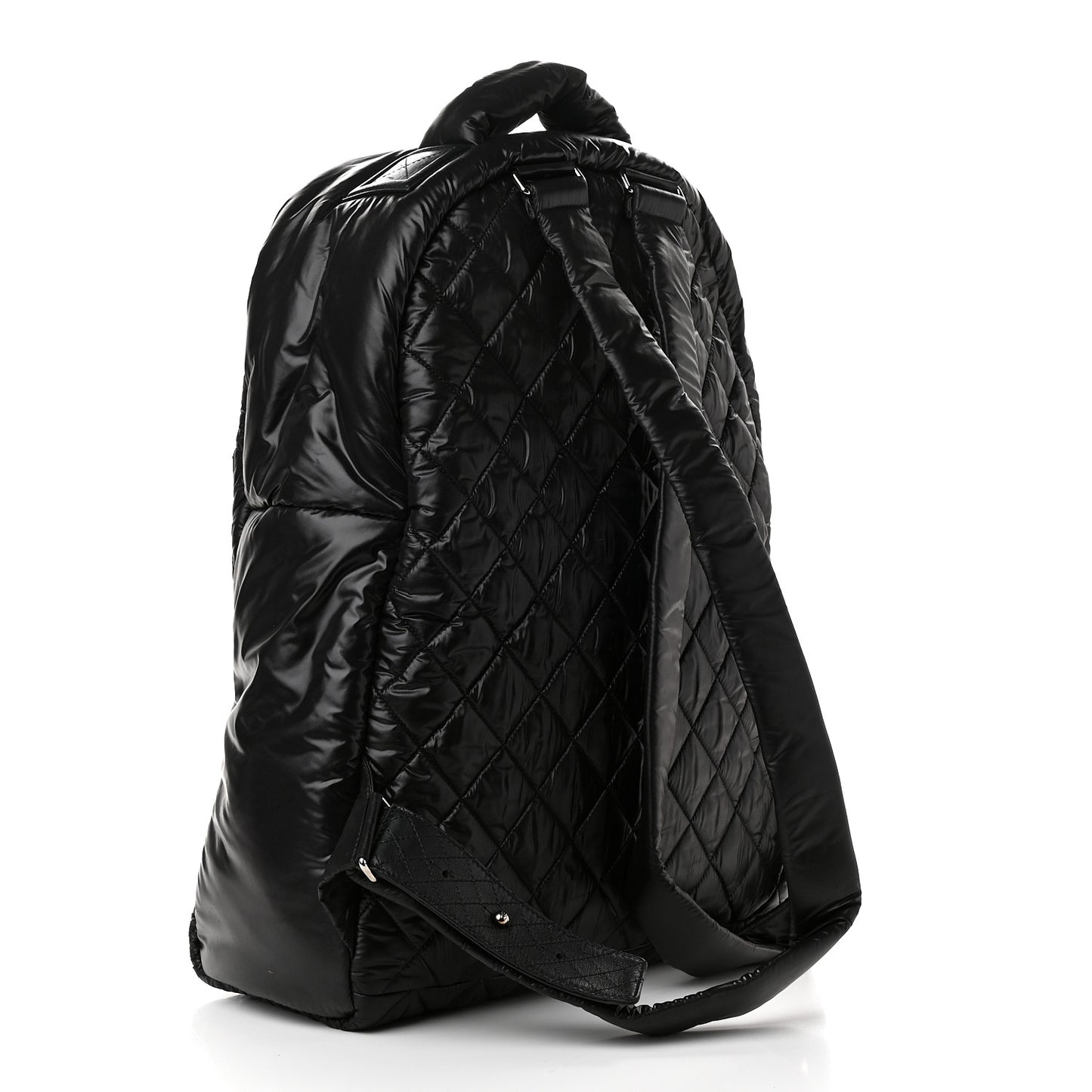 Nylon Quilted XL Coco Cocoon Backpack Black