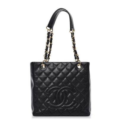 Chanel Caviar Quilted Petit Shopping Tote PST Black 1 of 10
