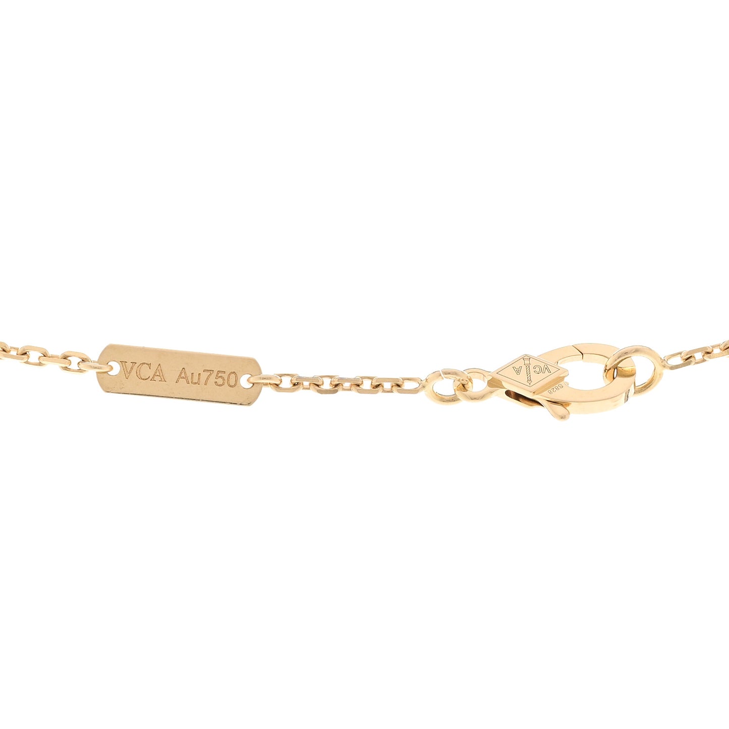 18K Yellow Gold Carnelian Vintage Alhambra Pendant Necklace