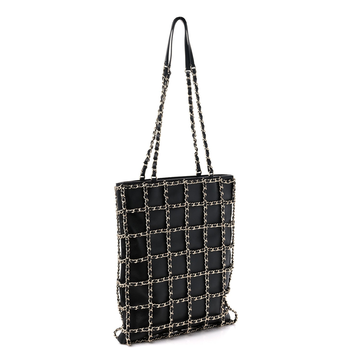 Chanel Lambskin Large Shopping Chain Tote Black 3 of 9
