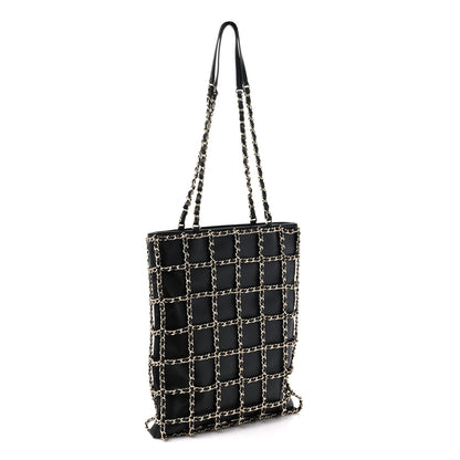 Chanel Lambskin Large Shopping Chain Tote Black 3 of 9