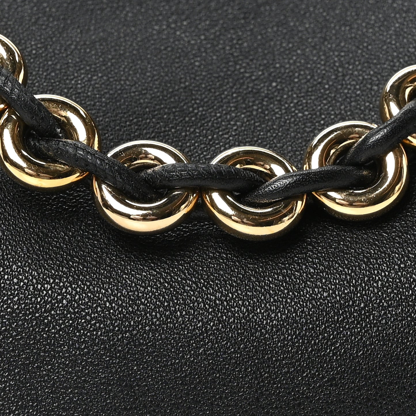 Mellow Nappa Medium Donut Chain Flamenco Knot Clutch Black