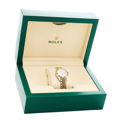 Rolex Stainless Steel 18K Yellow Gold Diamond Mother of Pearl 28mm Oyster Perpetual Datejust Watch 279173 6 of 6