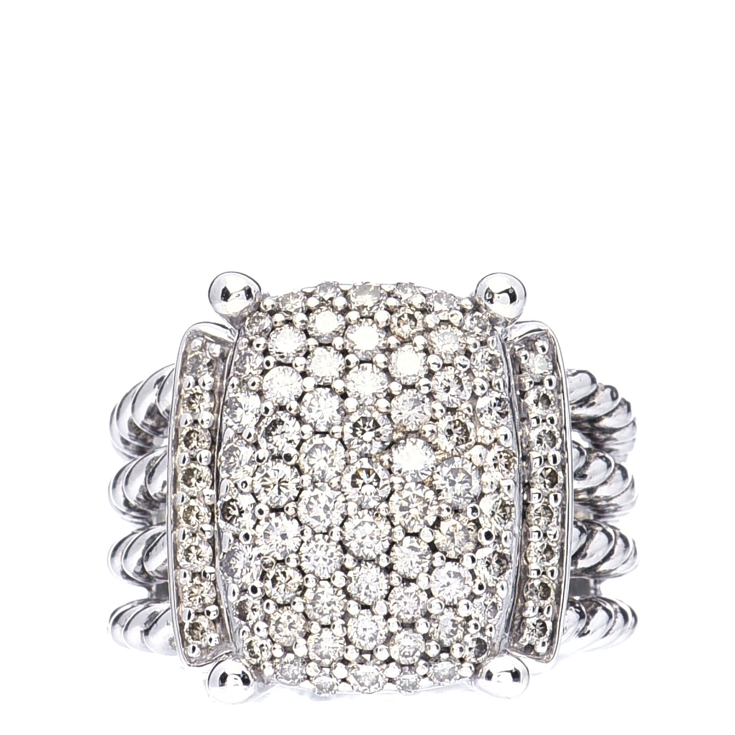 Sterling Silver Diamond 16mm Wheaton Ring 52 6