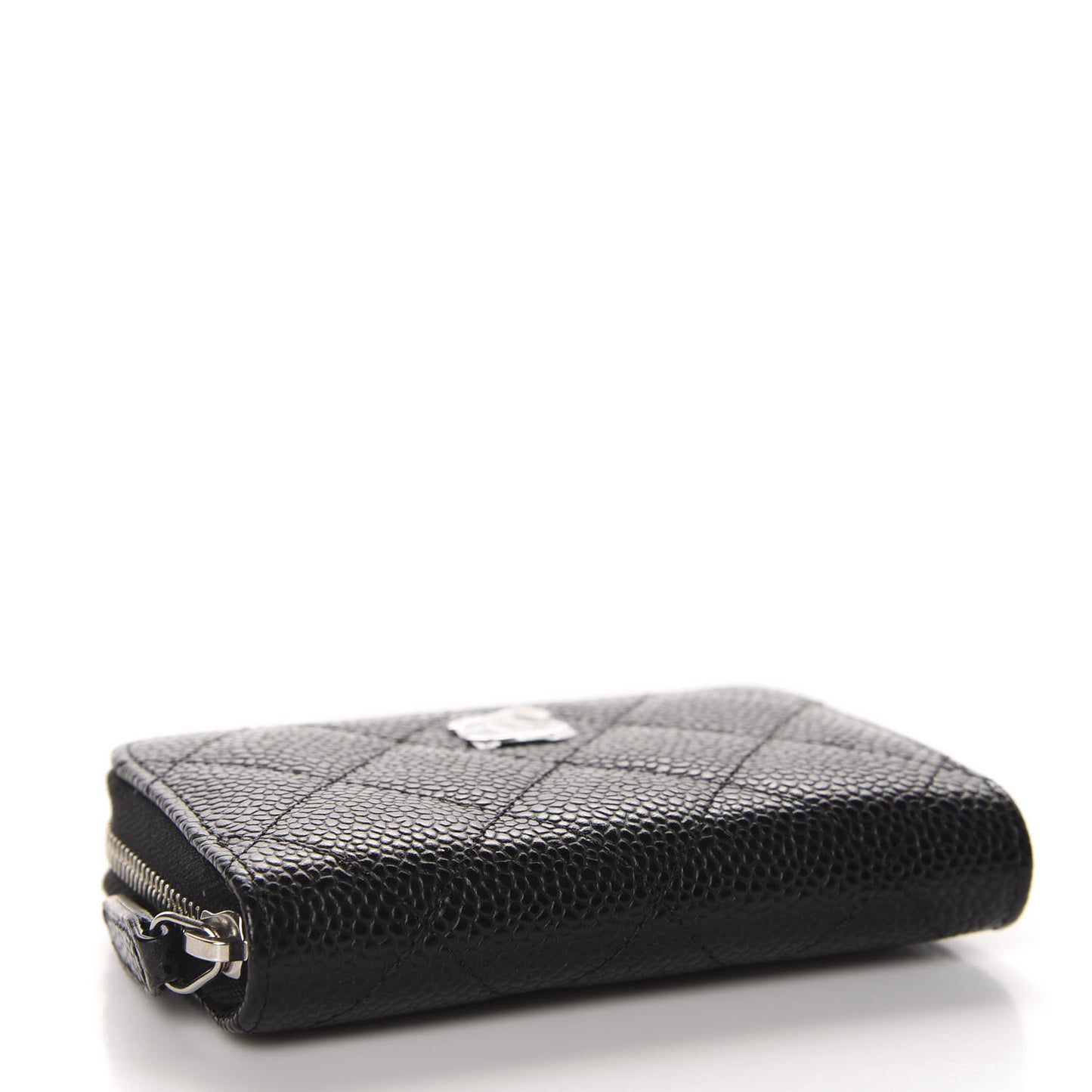 Caviar Quilted Zip Coin Purse Black