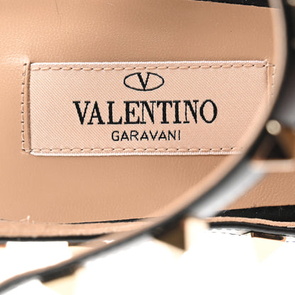 Valentino Garavani Pebbled Calfskin Rockstud Ankle Strap 100mm Pumps 40 Black 7 of 9