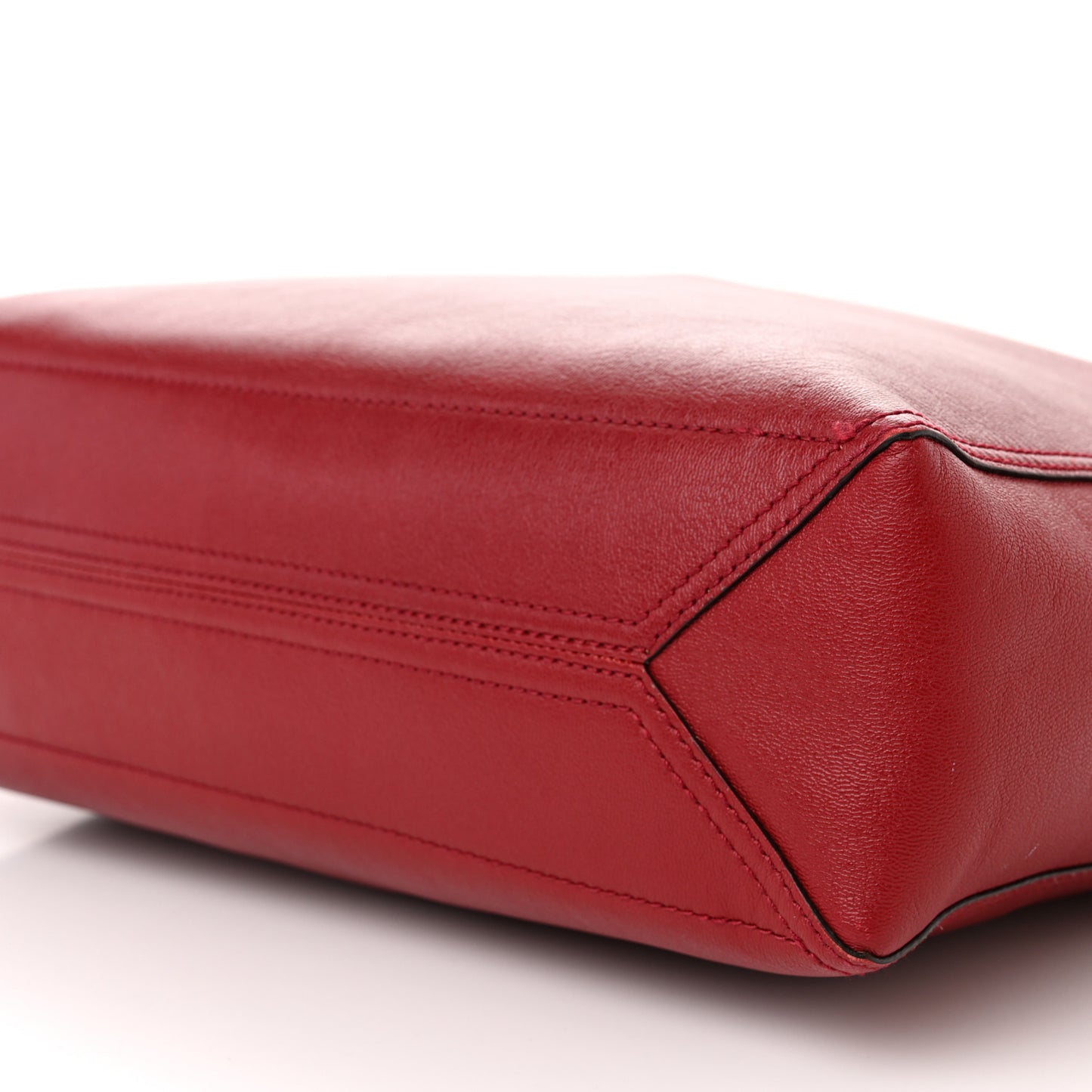 New Sakai Calfskin Lux Medium Dahlia Tote New Cherry Red