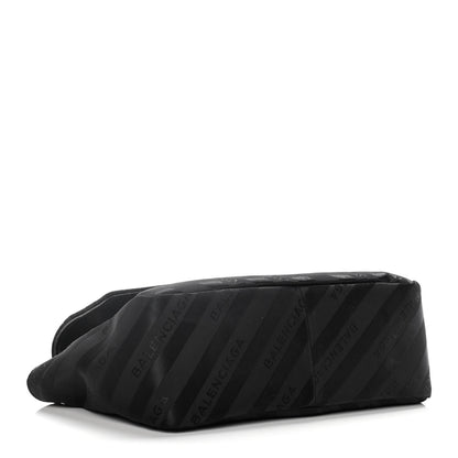 Balenciaga Nylon Jacquard Diagonal Logo S BB Round Shoulder Bag Black 4 of 12