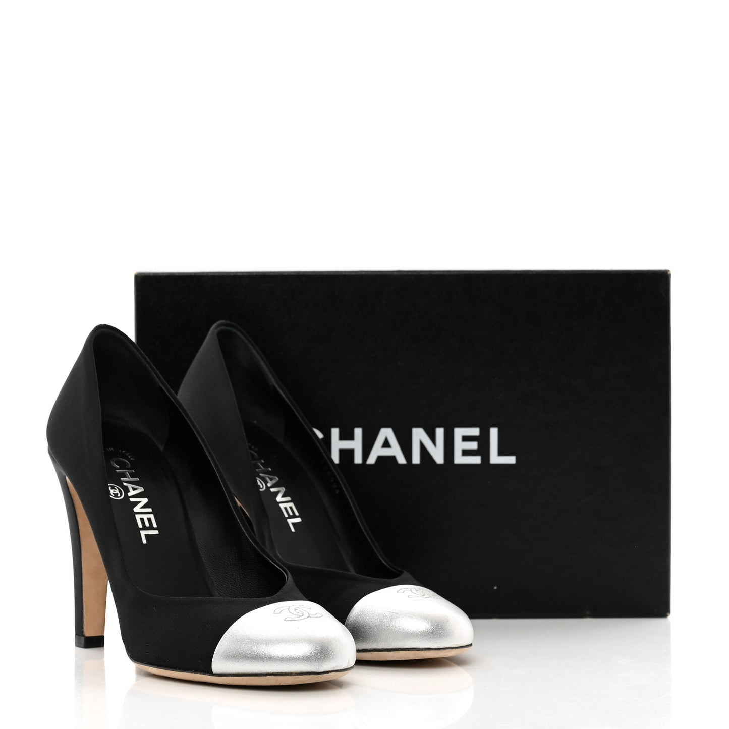 Cap Toe Pumps 37.5 Black Silver