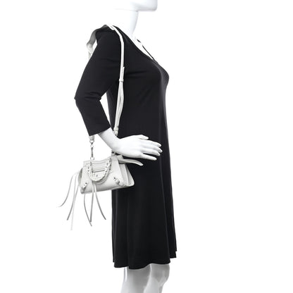 Balenciaga Grained Calfskin Neo Classic Silver Hardware Nano City Crossbody White 2 of 9